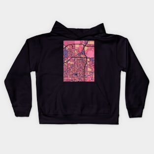 Lubbock Map Pattern in Purple & Pink Kids Hoodie